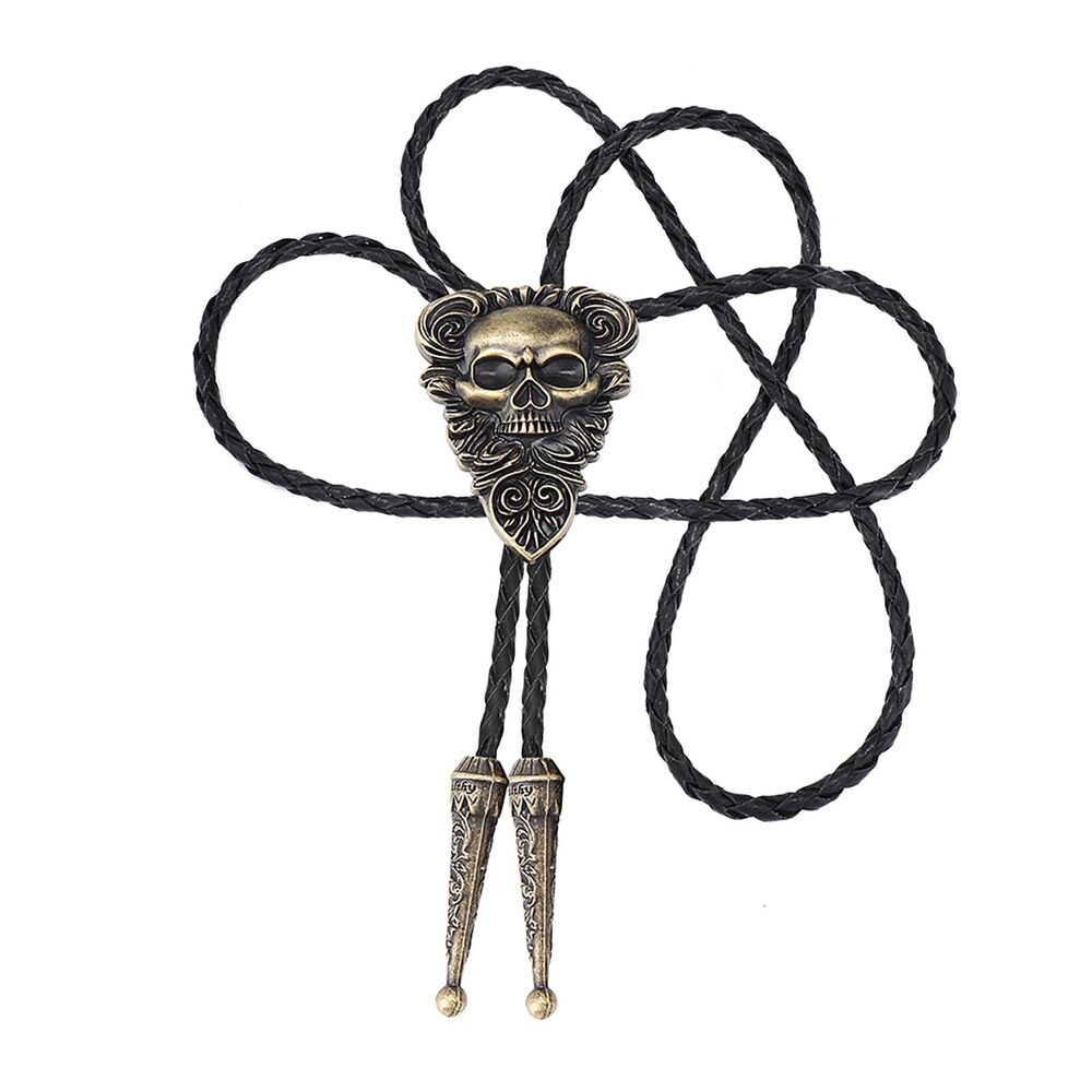 5795 Cowboy Bolo Tie Western Vintage Cowgirl Rodeo Skull Bolo Tie Bronze